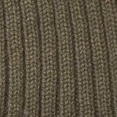 Ribbed Cashmere Knitted Hat In Olive
