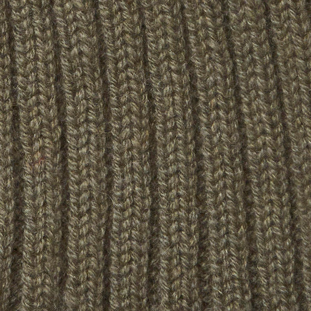 Ribbed Cashmere Knitted Hat In Olive