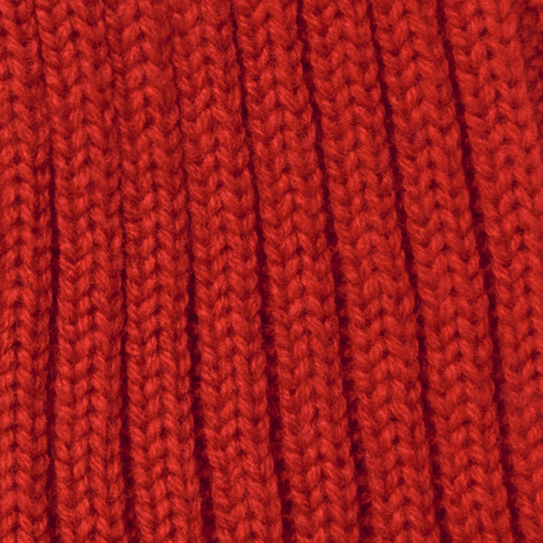 Ribbed Cashmere Knitted Hat In Red