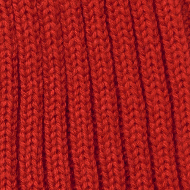 Ribbed Cashmere Knitted Hat In Red