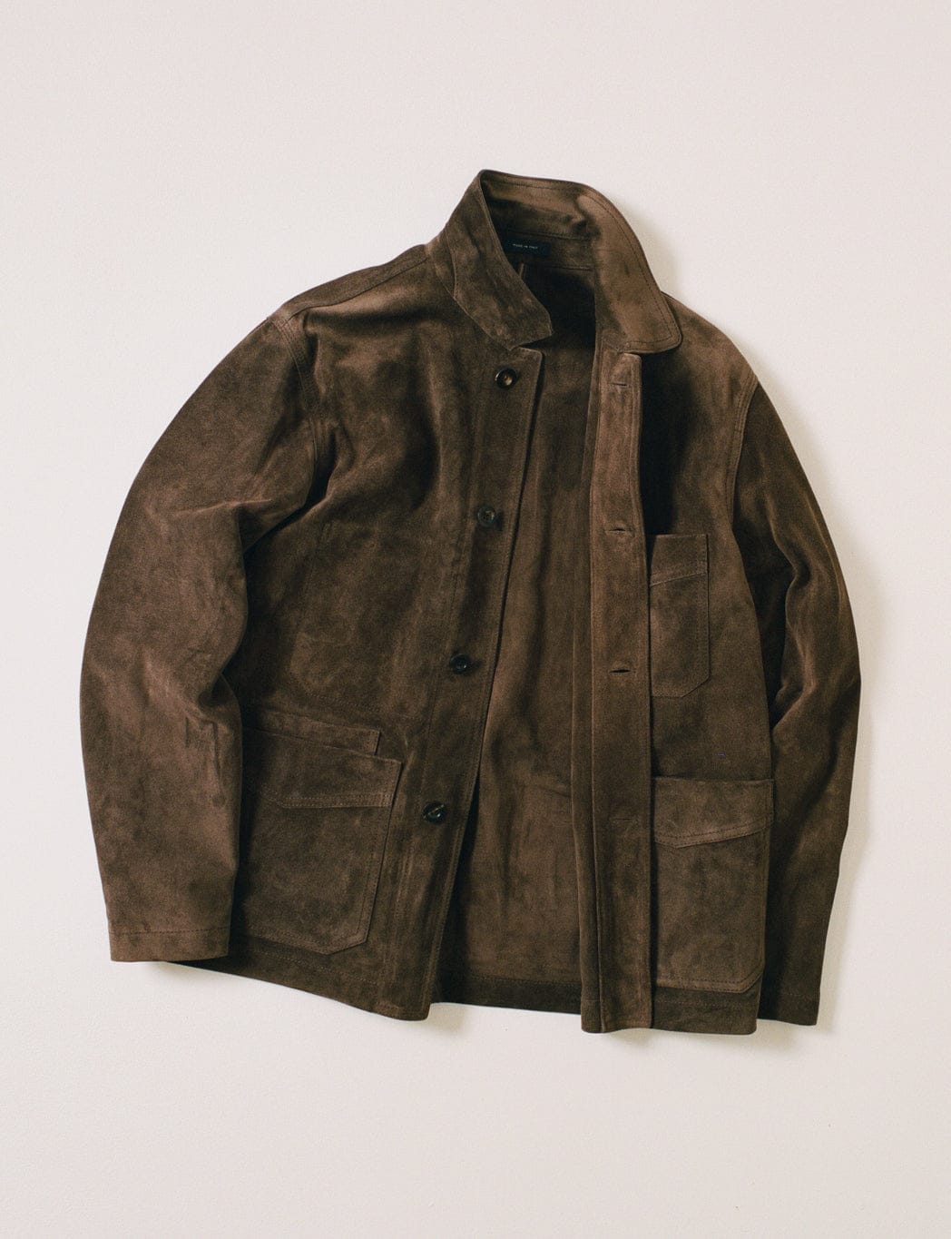 Brown Heavyweight Suede Five Pocket Chore Jacket