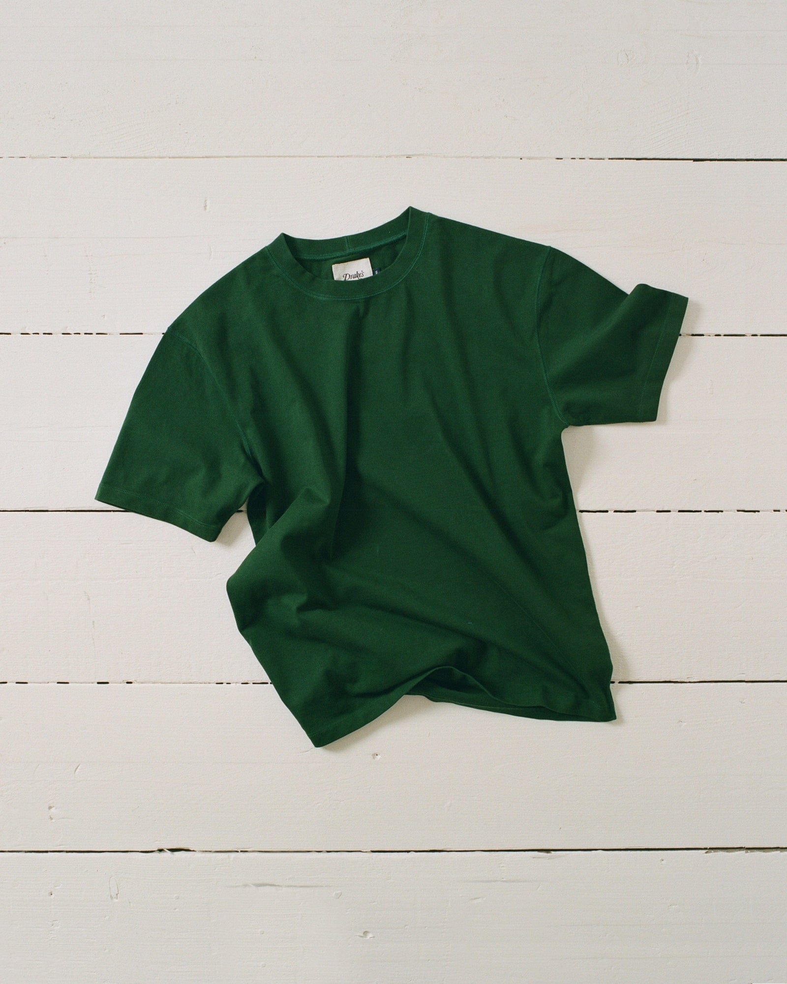 Green Cotton Crew Neck Hiking T Shirt