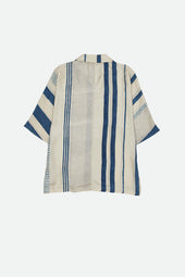 Ecru Silk Block Printed Shirt