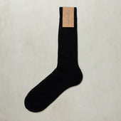 Ribbed Extrafine Merino Socks in Black