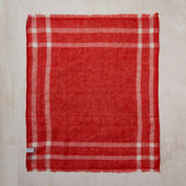 Lightweight Cashmere Check Pocket Square In Red