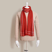 Lightweight Checked Cashmere Scarf In Red