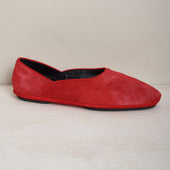 George Cortina For Anderson Sheppard Plain Pony Hair Slippers In Dark Red
