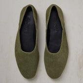 George Cortina For Anderson & Sheppard Plain Pony Hair Slippers In Khaki