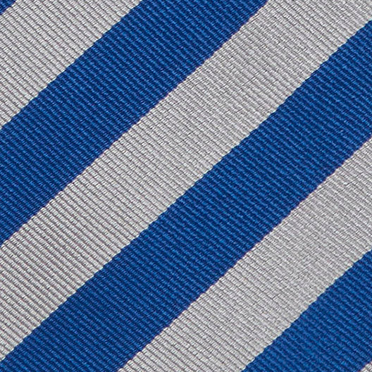 Striped Silk Woven Tie In And Silver