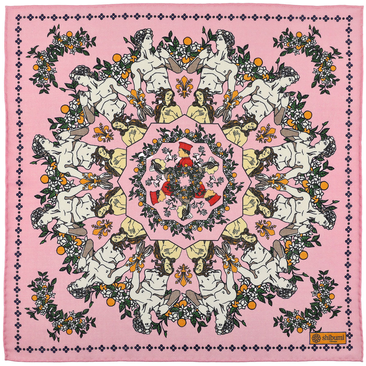 Renaissance Wool Silk Pocket Square Pink 40x40cm