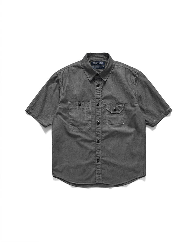CHAMBRAY WORK HALF SHIRT / CHAMBRAY BLACK
