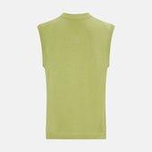 Melon Green Fine Merino V Neck Vest