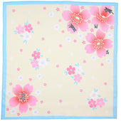 Floral Motif Cotton Handkerchief - Beige
