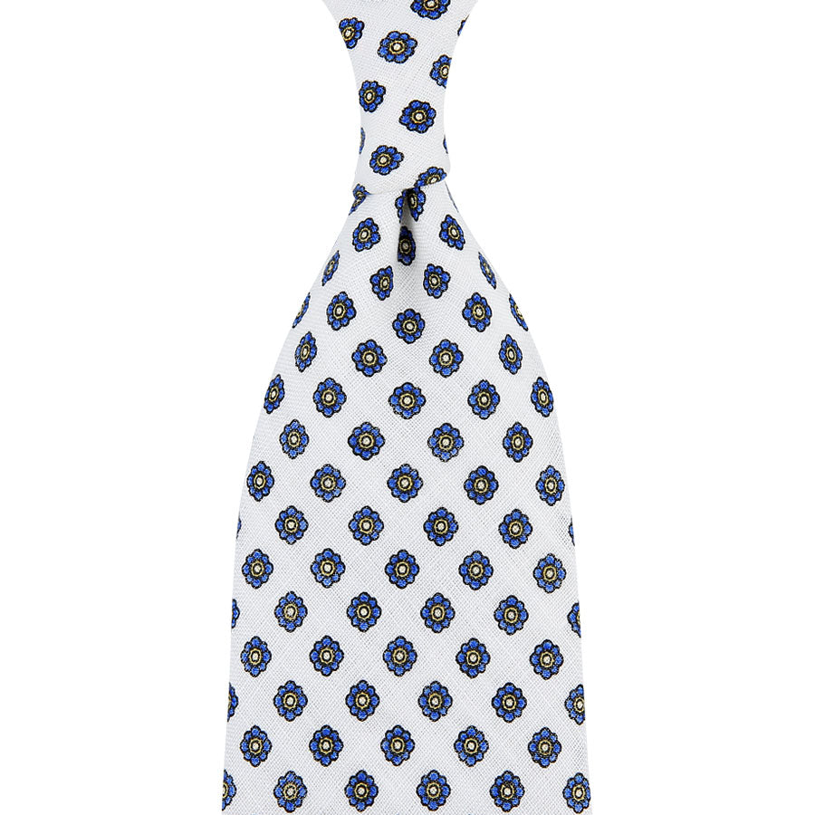 Shibumi Flower Printed Linen Tie Hand Rolled