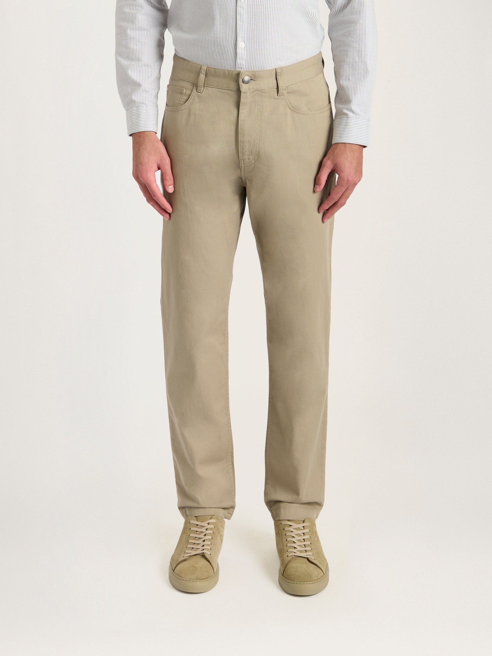 The Five Pocket Trouser Dark Beige Stretch Cotton