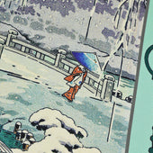 Ukiyo E Silk Pocket Square Maruyama Koen 40x40cm
