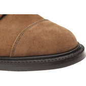 Herring Tyne mens rubber-soled boots in brown waxy suede