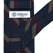 Striped Grossa Grenadine Silk Tie Berry