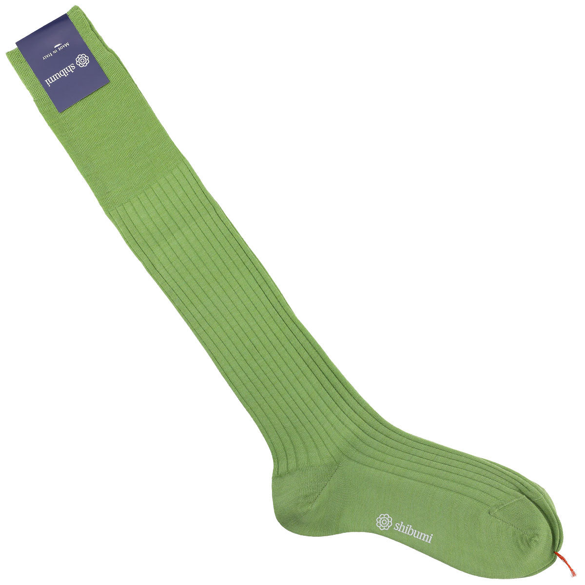 Knee Socks Ribbed Grass Wool