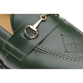 Wildsmith Model Penny mens rubber-soled loafers in green hi shine