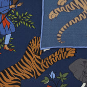 Animal Motif Silk Pocket Square 40x40cm