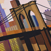 New York Travel Poster Silk Pocket Square 40x40cm