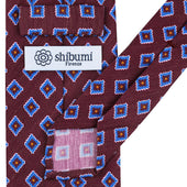 Floral Printed Silk Linen Tie Hand Rolled