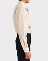 Chemise Col Large En Popeline De Soie Vanille