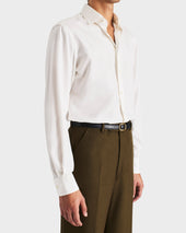 Chemise Col Classique En Popeline De Soie Blanc Cass