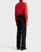Chemise Col Classique En Popeline De Soie Tangerine