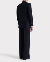 Costume Crois En Fresco De Laine 3 Ply Bleu Marine