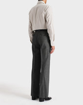 Pantalon Vas En Serg De Laine Et Mohair 2 Ply Chevrons Noir Et Gris