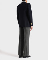 Veste Droite En Flanelle De Laine Bleu Marine