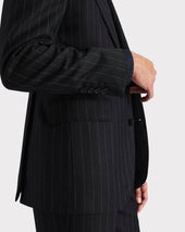 Costume Droit En Serg De Laine Peign E Anthracite Rayures Grises