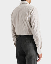 Chemise Col Large En Popeline De Coton Blanc Cass Rayures
