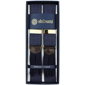 Checked Wool Braces - Navy