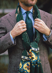 Animal Printed Wool Silk Scarf