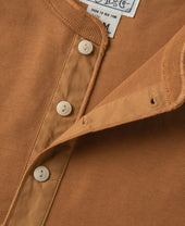 Vintage Long Sleeve Henley Shirt - Orange