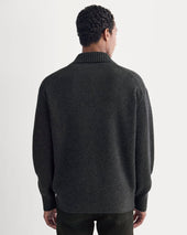 Luxe Merino Quarter-Zip Pullover | Heathered Black