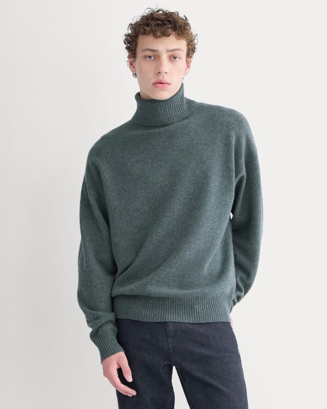 Luxe Merino Relaxed Turtleneck | Heather Midnight Navy