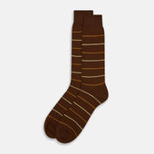 Dark Striped Mid Length Socks