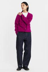 Shoulder V Neck Cardigan Lavish