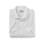 Filson's Washed Short Sleeve Feather Cloth Shirt - White