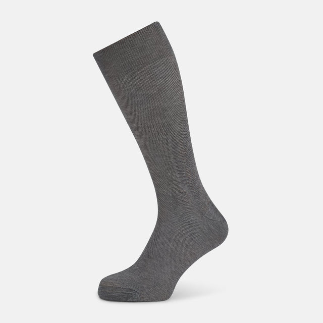 Steel Melange Micro Knit Mid-Length Socks