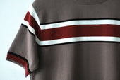 Fujito Border Knit T Shirt Purple Gray Wine Directors Web Shop Powered By Base