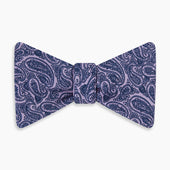 Lilac Paisley Silk Bow Tie