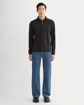 The Long-Sleeve Pique Polo | Black