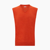 Red Cashmere Sleeveless Vest