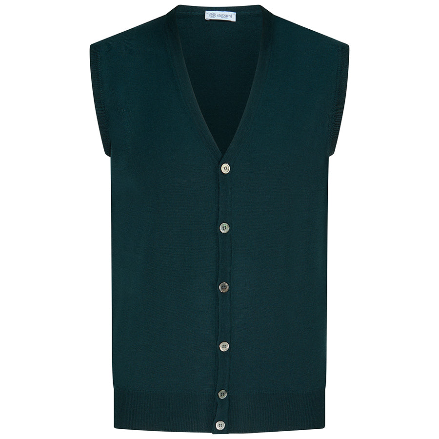 Merino Wool Sleeveless Cardigan