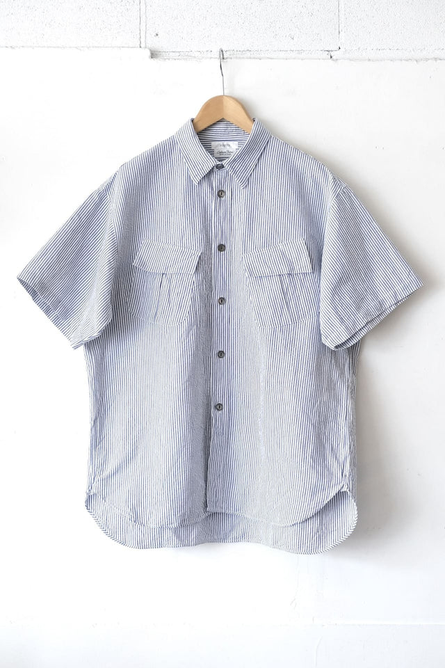FUJITO S/S Fatigue Shirt Navy Stripe,Black | Directors Web Shop powered by BASE